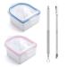 Nail Soaking Bowl, 2PCS Soak Off Bowl Gel Polish Remover ,Cuticle Remover Manicure Bowl with Triangle Cuticle Peeler and Stainless Steel for Gel Polish Remover Nail Art Tool