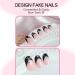 Buy Black French Tip Press On Nails - 24pcs Star Silver Diamond Design Glossy Reusable Artificial Nails for Women - Perfect DIY Manicure - Buy Online on SooperMarket.com