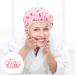 FRCOLOR Girl Beanie Shower Cap - Reusable Floral Printed Spa Cap for Girls - Elastic Double Wrap Protector for Beauty Bonnet - Salon Bathing Cap for Women - Pink, 29x29cm - Buy Online on SooperMarket.com