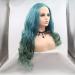 SHIYID Heat Resistant Body Wave Two Tones Synthetic Lace Front Wig - Green & Blue for Women | Middle Parting - Buy Online on SooperMarket.com