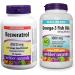 Webber Naturals Resveratrol with Grape Seed Extract Caplet 200/25mg & Omega-3 Fish Oil 1 000 mg 210 Softgels Supports Cardiovascular Health and Brain Function SUPPLEMENT + SUPPLEMENT 03872