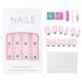 24 Pcs Glossy Press on Coffin Nails for Women - Pink Eye False Nail Set with Glue - Buy Online on SooperMarket.com