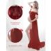 FEOYA Maxi Maternity Dress Chiffon Lace Strapless Gown | Red | Split Front | Photography | Full Length - Buy Online on SooperMarket.com