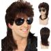 vreplrse Realistic Vintage Wig for Men Comfortable and Durable Materials Fiber Halloween Costume Wig Cover Party Wig Disco Red Brown - Buy Online on SooperMarket.com