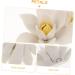 Cabilock 1pc Ceramic Orchid Wall Decor Pendant Pool Decor Wall Decal Garden Wall Art Adornment Ceramics White 9.00X6.50X4.00CM - Buy Online on SooperMarket.com