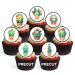 PRECUT Kawaii Cactus Edible Cupcake Toppers - Cute Kawaii Cactus Theme Premium Thickness SWEETENED VANILLA - wafer card disc cake decorations (Pack of 24)