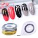 JIAHAO 2Pcs Gold/Silver Striping Tape Line Nail Art Decoration Sticker Set with Dispensers - DIY Nail Tip Design - Buy Online on SooperMarket.com