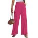 Vetinee Wide Leg Casual Dress Pants for Womens High Waisted Work Pants with Pockets Trousers for Business Office XXL Magenta