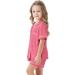 SWOMOG Unisex Girls Boys Modal Pyjamas Set | Button-Down Short Sleeve PJs | 6-7 Years Coral - Buy Online on SooperMarket.com