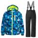 WOWULOVELY Boy's Ski Jacket Pants Windproof Snow Suit Waterproof 2-Piece Snowsuit Girls Unisex Blue+black 10