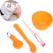 DIY Face Mask Mixing Bowl Kit Mask Brush Set Silicone with Face Mask Brush Brush Face Care Bowl Measurement Spoon Kit (Orange) - Buy Online on SooperMarket.com