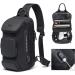 BANGE Waterproof Men's Chest Bag Crossbody Sling Backpack - Black (3 Pockets) - Buy Online on SooperMarket.com