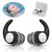 Ear Plugs for Swimming Swimmer Earplugs for Adults 2 Pack Waterproof Reusable Silicone Swim Earplugs for Swimmers Pool Surfing Kayaking Canoeing Showering Bathing (Adults & Teens 12+) Black+gray