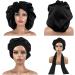 Silk Hair Bonnet for Women Green Flower Satin Cap for Sleeping, Bathing, and Curly Hair Protection - Buy Online on SooperMarket.com