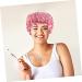 Beavorty Extra Large Pink Shower Cap for Women - Reusable Night Cap for Hair Protection and Showering - 24x24cm - Buy Online on SooperMarket.com