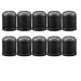 Toyvian 10PCS Rolling Dice Cup Professional Black Dice Cup Cylindrical Dice Box Club Bar Entertainment Game for Party Decor
