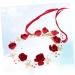minkissy Red Headband Bridal Head Headgear Miss Nationality Accessories Red - Buy Online on SooperMarket.com