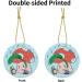 YYHHAOFA Sunflower Seeds and Mushroom Prints Christmas Ceramic Round Pendant Decoration - Festive Hanging Ornament for Stores and Homes -2.9 in - Buy Online on SooperMarket.com