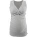 ZUMIY Maternity Nursing Top - Women's V Neck Ruched Waist Double Layered Tank - S Black+Grey/2-Pack - Buy Online on SooperMarket.com