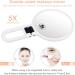 Double Sided 5X/1X Magnifying Hand Held Makeup Mirror - Compact Cosmetic Vanity Mirror for Girls Ladies - White - Buy Online on SooperMarket.com