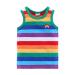 Mud Kingdom Little Boys T-Shirts Rainbow Stripe 6 Years Green Rainbow Sleeveless