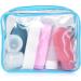 Clear TSA Approved Quart Size Travel Toiletry Bag - Blue Cosmetic Pouch for Airport Security - Buy Online on SooperMarket.com