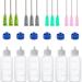 Expesumas 6 Pcs Glue Applicator Bottles  30ml Plastic Squeezable Dropper Bottles with Blunt Needle Tip 14ga 16ga 18ga 20ga for Glue Applications  Paint Quilling Craft and Oil
