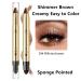 Go Ho Brown Highlighter Eyeshadow Stick - Cream-to-Powder Eye Brightener Crayon Pen - Shimmer Brown 03 - Buy Online on SooperMarket.com