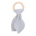 Baby Teething Wooden Ring - Bunny Ears Design Bite-Resistant Cotton Gauze Soothing Teether for Babies (Gray) | International Shipping - Buy Online on SooperMarket.com
