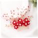 HAPINARY Handmade Comb Hair Insert Comb Bridal Headpiece Flower Hair Combs Wedding Side Comb Wedding Hair Combs Pearl Comb Clip Crystal Headpiece Tiara Red Hanfu Bride Headgear - Buy Online on SooperMarket.com