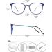 Koosufa Classic Retro Glasses Frames - Thin Nerd Glasses for Men & Women Ultra-Light TR90 Panto Frames with Case - Stylish Prescription-Free Eyewear in Blue - Buy Online on SooperMarket.com