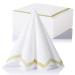 LEKOCH 50 PCs disposable high -quality napkins -like white with elegant design airlaid napkins 40x40 white for wedding premium quality white with design - 50pcs