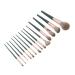 Complete 14-Piece Cosmetic Brush Kit for Sensitive Skin | Includes PU Bag | Green Eyeshadow & Foundation Tools | Worldwide Shipping - Buy Online on SooperMarket.com