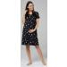 happy mama Labor Delivery Hospital Gown Breastfeeding Maternity - Black With Stars - Buy Online on SooperMarket.com