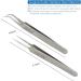 Feita Precision Eyelash Tweezers Set - Professional Straight & Curved Tweezers for Eyelash Extensions - Fine Tip - Silver - 2 Pack - Buy Online on SooperMarket.com