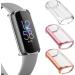 3 Pack Silicone Bands for Fitbit Luxe with Screen Protector Case - Women's Sport Replacement Wristbands - White, Pink, Violet - Large - Buy Online on SooperMarket.com