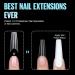 TOMICCA Long Coffin French Edge Nail Tips - 240pcs Half Cover Clear False Nails for Acrylic Extensions - 15 Sizes Half Cover-Long Coffin - Buy Online on SooperMarket.com