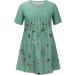 Women's Green Maxi Dress - Casual Short Sleeve Boho Sundress with Pockets (Size Small) - Buy Online on SooperMarket.com