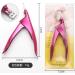 AnHua 1Pcs False Nail Clipper Acrylic Nail Tips Cutter Rustproof Stainless Nails Clipper Kit Nail Catcher Trimmer Manicure Tool for Artificial Gel Nail (Rose Red) - Buy Online on SooperMarket.com