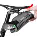 Rockbros bike saddle pocket bicycle bag for MTB racing bike waterproof shockproof seat bag black 1l/ 1.5l with rear light holder approx. 1.5l