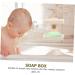 Anneome Soap Box House Draining Dish -mounted Soap Dishes Bathroom Decor Soap Holder for Shower Soap Stand Plastic Soap Dispenser Desk Topper Kitchen Double Layer White Drainer Rack Abs - Buy Online on SooperMarket.com