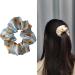 Daisy Flower Blue Hair Scrunchies 2PCS - Women's Silk Hair Accessories & Ponytail Holder Bracelet - Buy Online on SooperMarket.com