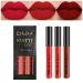 3Pcs Dark Red Rose Red Matte 24-hour Liquid Lipstick Sets  Matte Dark Red Lipstick Lip Stain Long Lasting 24 24hr Smudge Waterproof Lip Gloss Gift Set Matt Lipsticks Set Matt Liquid Women Makeup Lipstick Kit 05 SET05