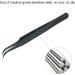 DASSEN Lashes Extension Tweezers Isolations tweezer Volume Lashes Tweezers Precision Slanted Straight Tip for Isolation Classic Lash Extensions Pointed Lash Tweezers for Eyelash Extensions (Black2-1) - Buy Online on SooperMarket.com
