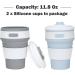 2Pcs Silicone Collapsible Travel Cup Set | Foldable Drinking Cups with Lids for Adults & Kids - Portable Camping Cups | Reusable & Leakproof Silicone Cups - Buy Online on SooperMarket.com