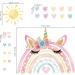 Wondever Watercolor Unicorn Rainbow Wall Stickers - Peel and Stick Decals for Girls Bedroom and Nursery - Buy Online on SooperMarket.com