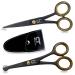 CT 4.5" Small Hair Scissors Set - Moustache & Beard Trimming for Men Precise Facial Ear Nose Pubic Haircutting Round Tip Scissors for Baby Kids (Small Trimming Scissors Set)