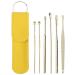 Healeved Massage Tools Massage Tools Massage Tools 1 Set of Ear Wax Removal Tool Ear Ceaning Spoon Ear Ear Picks Spiral Silicone Ear Plugs Silicone Ear Plugs Silicone Ear Plugs Golden 11.5X2.7X1cm