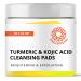 Turmeric Kojic Cleansing Pads: Turmeric Face Exfoliating Pads for Acne Scars Skin Fades Skin Firming - Cleaning Pad with Turmeric and Kojic - Deep Clean Pores 50PCS