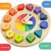 SCHMETTERLINE Kronolino Wooden Learning Clock | Rainbow Colors for Playful Time Learning | Ages 3+ - Buy Online on SooperMarket.com